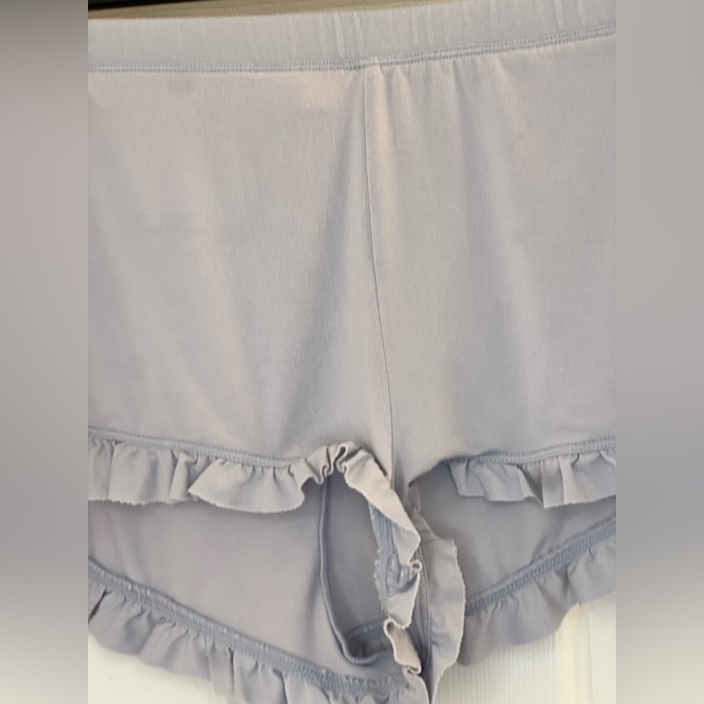 SKIMS Scoop Neck Sleep Set With Shorts In Zen Blue Size Medium - Picture 12 of 14